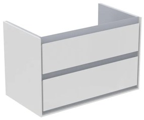 Ideal Standard Connect Air - Skrinka pod umývadlo 800 mm, 2 zásuvky, lesklý svetlo šedý + matný biely lak E0819KN