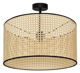 Duolla - Prisadený luster ROLLER RATTAN 1xE27/15W/230V pr. 45 cm béžová/čierna