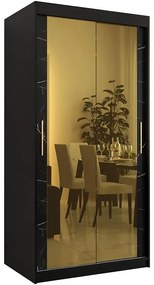 Skriňa Platinum T3 100 čierna marmur/čierna