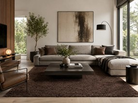 Ayyildiz, Kusový koberec Life Shaggy 1500 brown, 100x200, hnedá, obývacia izba