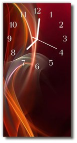 Sklenené hodiny vertikálne Umenie abstrakcie oranžová 30x60 cm