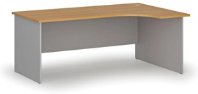 Rohový kancelársky písací stôl PRIMO GRAY, 180x120 cm, pravý, sivá/buk