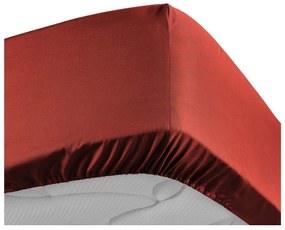 Napínacia plachta z bavlneného perkálu v tehlovej farbe 180x200 cm Percaline – douceur d'intérieur