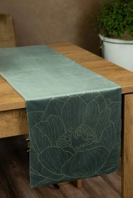 Dekorstudio Elegantný zamatový behúň na stôl BLINK 13 tmavomentolový Rozmer behúňa (šírka x dĺžka): 35x220cm
