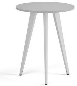 Konferenčný stôl PRIMO VIBE, priemer 60 cm, biela podnož, sivá