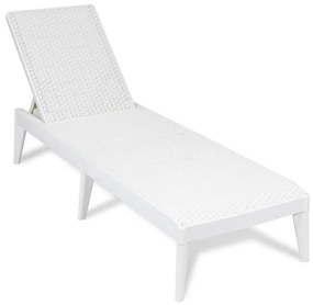 Plastové záhradné lehátko NUMANA, biele
