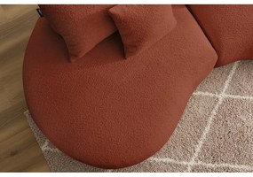 Pohovka z textílie buclé v tehlovej farbe 260 cm Saint-Germain – Bobochic Paris