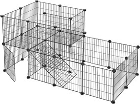FEANDREA Skladacia drôtená ohrádka 143 x 71 x 73 cm čierna