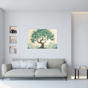 Obraz – Elegantná mozaika so stromom (90x60 cm)