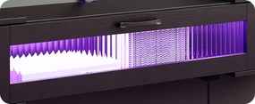 Závesný TV stolík Browny 140 cm s LED osvetlením čierny