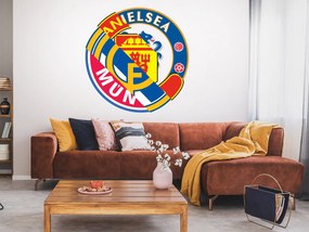 Logo futbalového klubu textilní prelepiteľná nálepka na stenu 45 x 45 cm