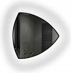 Trojuholníkové zrkadlo Karo v čiernom ráme s Led podsvietením 160x160