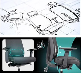 Ergonomická kancelárska stolička MOSH Elite T3 Pro čierna