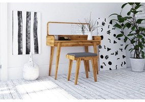 Toaletný stolík z dubového dreva so zrkadlom 110x45 cm Retro - The Beds