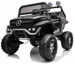 RAMIZ Elektrické autíčko - Mercedes UNIMOG - čierne - 4x35W - 12/10Ah - 2022