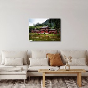 Sklenený obraz - čínska architektúra (70x50 cm)