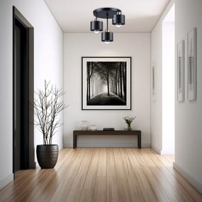 Luster na tyči 3xE27/35W/230V pr. 30 cm čierna/zlatá