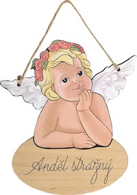 AMADEA Obrázok s textom Anjel strážny 21 cm Český výrobok