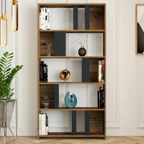 Knižnica Lima Anthracite and Walnut