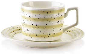 Porcelánová šálka s podšálkou Joy Beige 210 ml sada 6ks