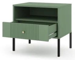 Nočný stolík LUE zelená/čierna