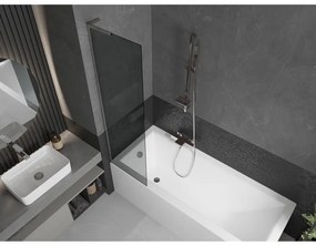 Mexen Next L, 1-krídlová vaňová zástena 50 x 150 cm, 6mm šedé sklo, chrómový profil, 895-050-000-03-40-01