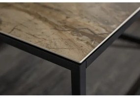 Konferenčný stôl 40672 100x60cm Marble Look Ceramik Taupe  - Komfort-nábytok