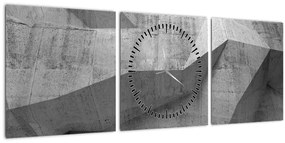 Obraz - 3D stena (s hodinami) (90x30 cm)