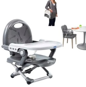 Chicco - Detský prenosný podsedák na stoličku POCKET SNACK šedá