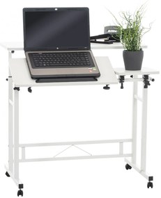 Písací stôl Telford - v64-94 x 80 x 59 cm - Biela