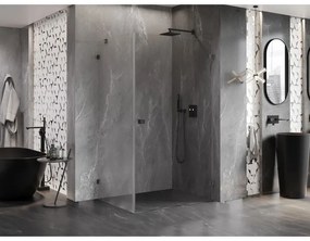 Mexen Lunar-B, pravostranný výklopný sprchový kút 95 x 80 cm, 8mm číre sklo, profil grafit brúsený, 832-095-080-66-00-P