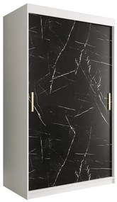 Skriňa Marmur T 120 biely/mramor čierna