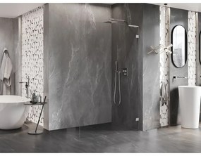 Mexen, Mexen Lunar L sprchová stena pravá 110 x 200 cm, priehľadná 8 mm, chróm - 830L-110-000-01-00-P