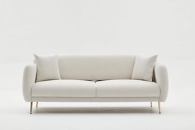 Třímístná pohovka Simena 210 cm krémová/zlatá