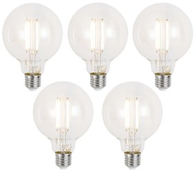 Sada 5 inteligentných stmievateľných LED žiaroviek E27 G95 číra 7W 806 lm 2700-6500K Zigbee