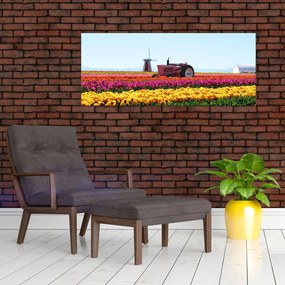 Obraz tulipánové farmy (120x50 cm)