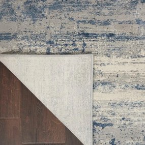 Koberec RUSTIC TEXTURE 3D slonia kosť / modrý