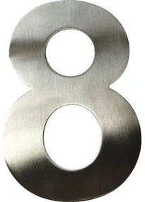 Domové číslo "8" nerezová oceľ 15 cm