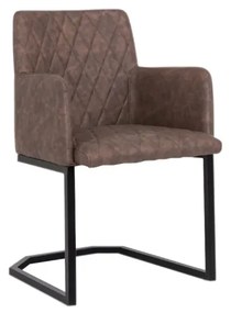 furniture-nabytek.cz - Houpacie kreslo Clinton s hnedými podrúčkami, umelá koža/ocel