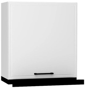 Kuchynské skrinka Emily W60/68 Slim Pl s čiernym digestorom biely hrášok