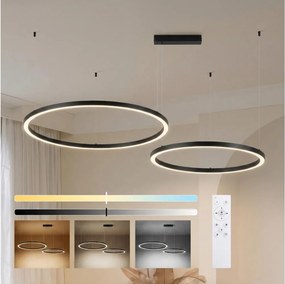 Brilagi - LED stmievateľný luster na lane PORTOFINO LED/98W/230V čierna + diaľkové ovládanie