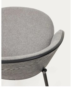 Čierne/sivé čalúnené jedálenské kreslo Eamy – Kave Home