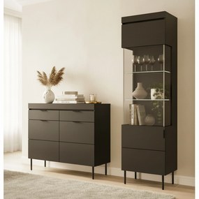 Komoda Sentia 105 cm s 2 zásuvkami - čierna / čierna