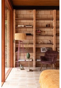 Tmavofialové zamatové kreslo Lenn – Dutchbone