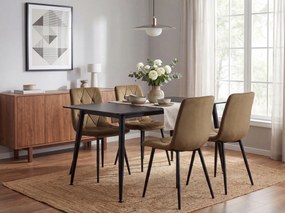 Jedálenský stôl RION 130x70 cm s keramickou doskou, čierny mramor