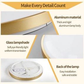 Brilagi - Stmievateľné LED svietidlo GLASS POOL DOUBLE LED/48W/230V 40 cm zlaté + diaľkové ovládanie