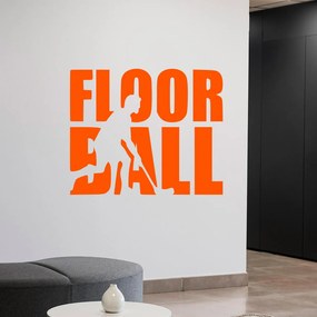 Veselá Stena Samolepka Nápis Floorball Farba: oranžová, Veľkosť: 40 x 33 cm