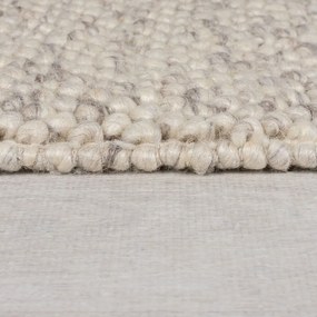 Krémový ručne tkaný behúň s prímesou vlny 60x230 cm Minerals Border – Flair Rugs