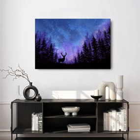 Obraz vianočný jeleň v magickom lese