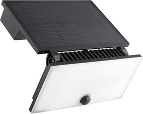 Exteriérové solárne nástenné LED svietidlo Fuji, 1x LED 8w, čierna, pohybový senzor